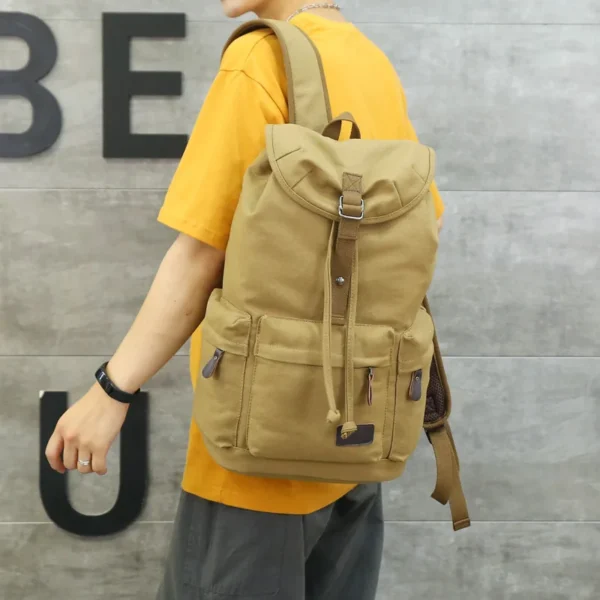 Tilorraine retro men's backpack trend canvas men bag student school bag large capacity outdoor backpack leisure travel bags